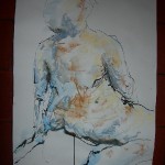 Nude leaning ink and pastel
