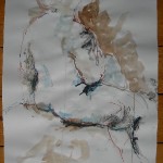 Nude sitting pastel ink