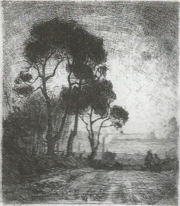 Leslie_Moffat_Ward_Trees_near_Holdenhurst_1913_etching